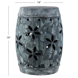 Safavieh Belna Garden Stool in Antiqued Grey ACS4588A