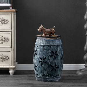 Safavieh Belna Garden Stool in Antiqued Grey ACS4588A