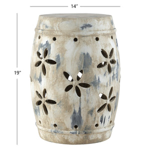 Safavieh Ilia Garden Stool in Antiqued Cream ACS4589A