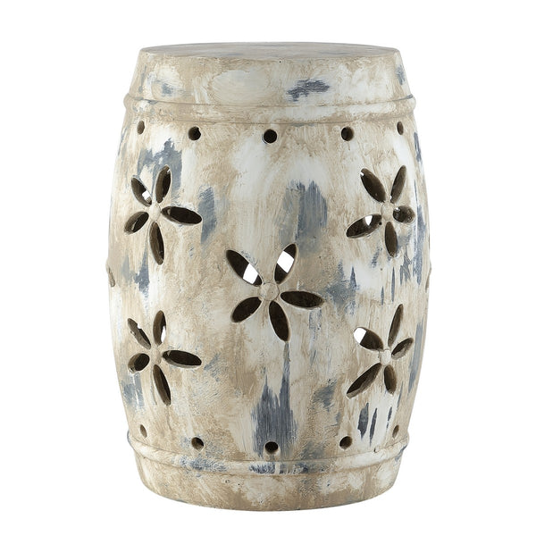 Safavieh Ilia Garden Stool in Antiqued Cream ACS4589A
