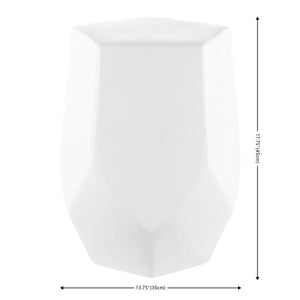 Safavieh Cleonia, 17.75 Inch, White, Ceramic Garden Stool​ White Ceramic ACS4596A