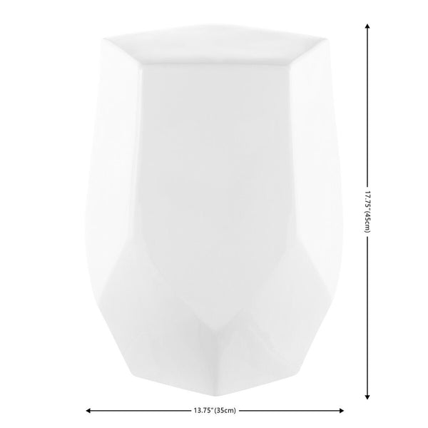 Safavieh Cleonia, 17.75 Inch, White, Ceramic Garden Stool​ White Ceramic ACS4596A
