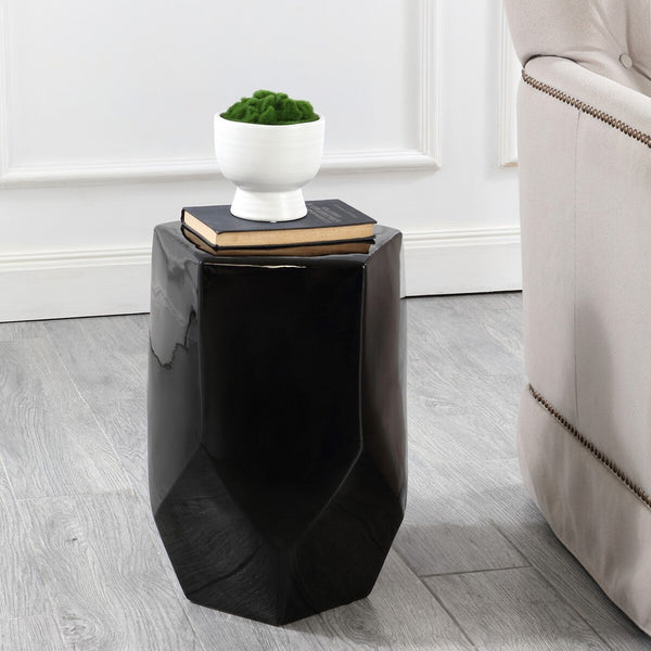 Safavieh Cleonia, 17.75 Inch, Black, Ceramic Garden Stool​ Black Ceramic ACS4596B
