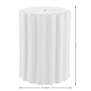 Safavieh Tulett, 18 Inch, White, Ceramic Garden Stool​ White Ceramic ACS4600A