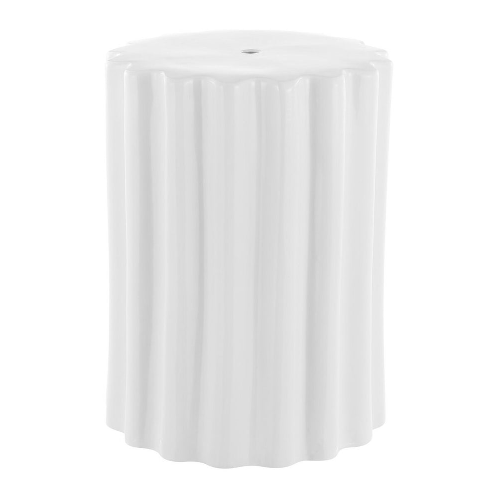 Safavieh Tulett, 18 Inch, White, Ceramic Garden Stool​ White Ceramic ACS4600A