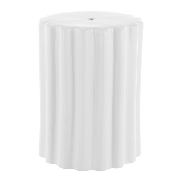 Safavieh Tulett, 18 Inch, White, Ceramic Garden Stool​ White Ceramic ACS4600A