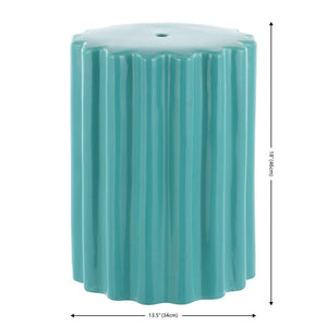 Safavieh Tulett, 18 Inch, Robin'S Egg Blue, Ceramic Garden Stool​ Robins Egg Blue Ceramic ACS4600B