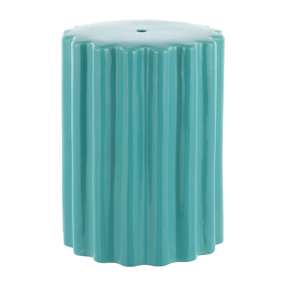 Safavieh Tulett, 18 Inch, Robin'S Egg Blue, Ceramic Garden Stool​ Robins Egg Blue Ceramic ACS4600B