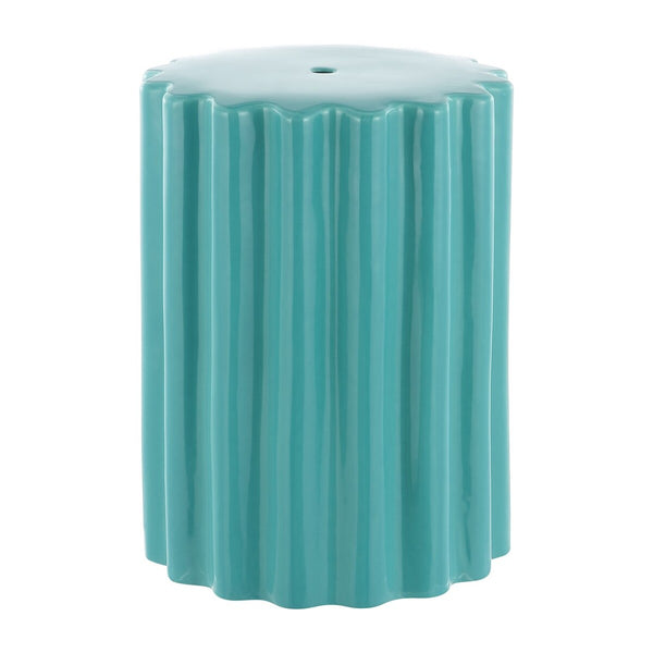 Safavieh Tulett, 18 Inch, Robin'S Egg Blue, Ceramic Garden Stool​ Robins Egg Blue Ceramic ACS4600B
