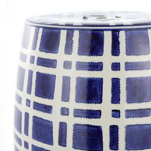 Safavieh Eytan, 18.25 Inch, Navy/White, Ceramic Garden Stool ​ Navy / White Ceramic ACS4602A