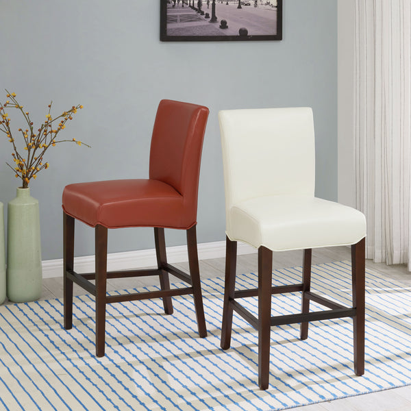 Milton Counter Stool - Elegant Bonded Leather Design with Sturdy Birch Frame and Contemporary Style