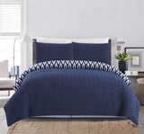 Ora Navy King 3pc Comforter Set