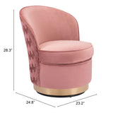 English Elm EE2735 100% Polyester, Plywood, Steel Modern Commercial Grade Accent Chair Pink, Gold 100% Polyester, Plywood, Steel