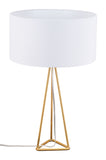 Zuo Modern Sascha Steel, Poly Cotton Modern Commercial Grade Table Lamp White, Brass Steel, Poly Cotton