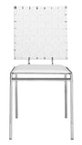 Zuo Modern Criss 100% Polyurethane, Steel Modern Commercial Grade Dining Chair Set - Set of 4 White, Chrome 100% Polyurethane, Steel