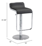 Zuo Modern Equino 100% Polyurethane, Plywood, Steel Modern Commercial Grade Barstool Black, Chrome 100% Polyurethane, Plywood, Steel