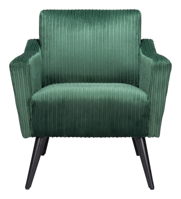 Zuo Modern Bastille 100% Polyester, Plywood, Rubberwood Modern Commercial Grade Accent Chair Green, Black 100% Polyester, Plywood, Rubberwood