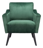 Zuo Modern Bastille 100% Polyester, Plywood, Rubberwood Modern Commercial Grade Accent Chair Green, Black 100% Polyester, Plywood, Rubberwood