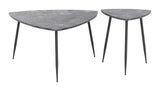 English Elm EE2662 MDF, Steel Modern Commercial Grade Accent Table Set Gray, Black MDF, Steel