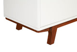 Alpine Furniture Dakota TV Console 1974-10 White with Acorn Accents Mahogany Solids & Veneer 64.5 x 18 x 28.5