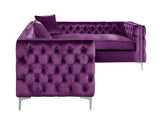 Mozart Plum Velvet Right Sectional