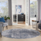 Nourison Rustic Textures RUS05 Painterly Machine Made Power-loomed Indoor Area Rug Grey 7'10" x round 99446835949