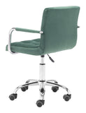 Zuo Modern Kerry 100% Polyester, Plywood, Steel Modern Office Chair Green, Chrome 100% Polyester, Plywood, Steel