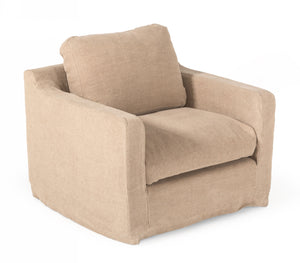 VIG Furniture Divani Casa Admiral - Modern Classic Sand Fabric Armchair VGAFSH12-07-1P