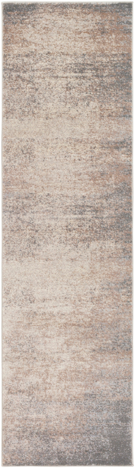 Amadeo ADO-1011 Modern Polypropylene, Polyester Rug ADO1011-23710 Dark Brown, Taupe, Cream, Ivory 70% Polypropylene, 30% Polyester 2'4" x 7'10"