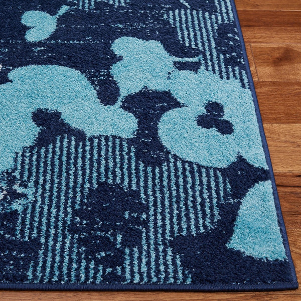 Adirondack Adirondack 114  Power Loomed Polypropylene Pile Rug Navy / Aqua