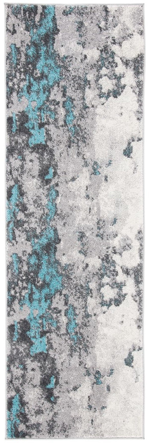 Adirondack Adirondack 134  Power Loomed Polypropylene Pile Rug Turquoise / Grey