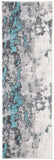 Adirondack Adirondack 134  Power Loomed Polypropylene Pile Rug Turquoise / Grey