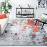 Adirondack Adirondack 134  Power Loomed Polypropylene Pile Rug Orange / Grey