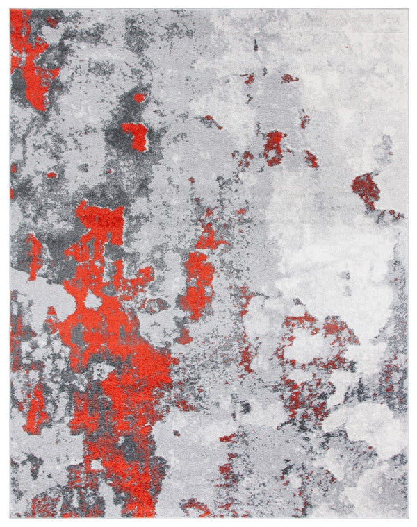 Adirondack Adirondack 134  Power Loomed Polypropylene Pile Rug Orange / Grey