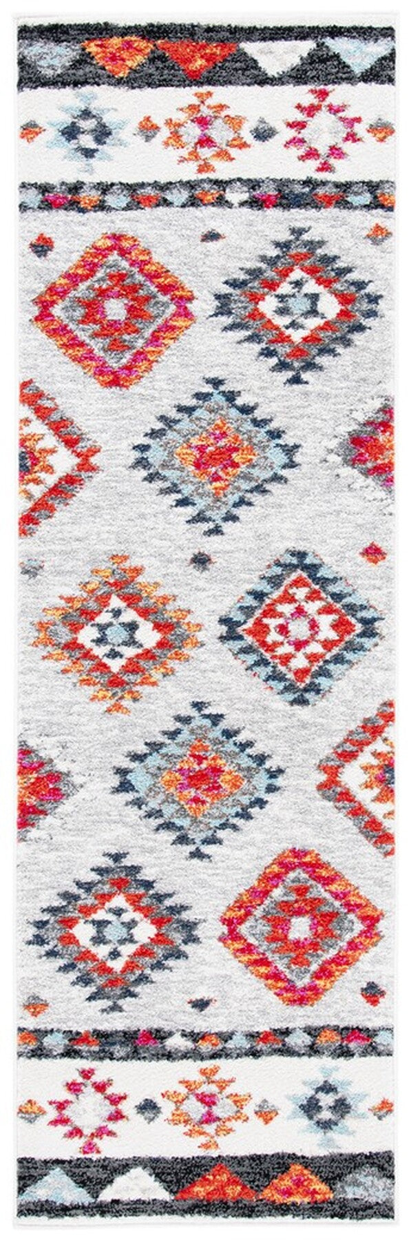 Adirondack 245  Power Loomed Polypropylene Pile Rug Grey / Red