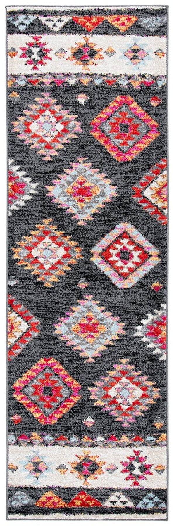 Adirondack 245  Power Loomed Polypropylene Pile Rug Black / Red