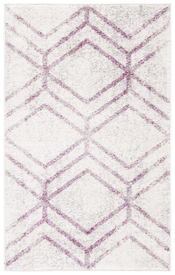 Adirondack 253 Contemporary Power Loomed Polypropylene Pile Rug Ivory / Plum