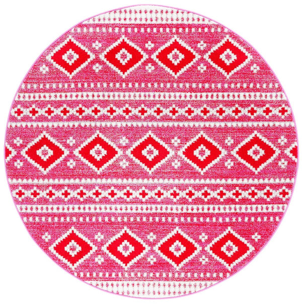 Adirondack 277  Power Loomed Polypropylene Pile Rug Fuchsia / Ivory