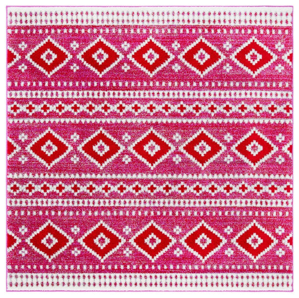 Adirondack 277  Power Loomed Polypropylene Pile Rug Fuchsia / Ivory