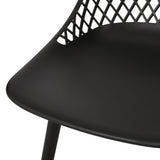 Noble House Lily Outdoor Modern Dining Chair (Set of 4), Black