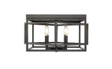 Bethel Black Flush Mount in Iron