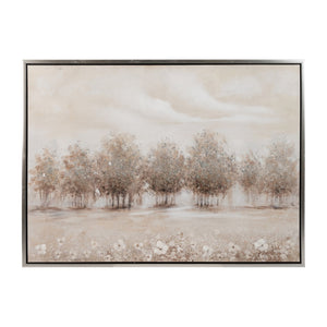 Sagebrook Home Contemporary 47x35 Trees And Flowers Hand Painted Canvas, Multi 70182 Multi Polyester Canvas