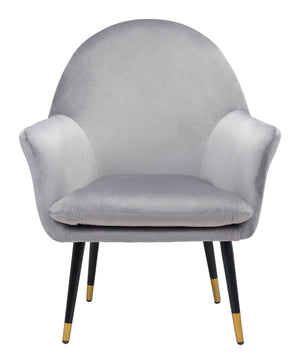 Zuo Modern Alexandria 100% Polyester, Plywood, Steel Modern Commercial Grade Accent Chair Gray, Black, Gold 100% Polyester, Plywood, Steel