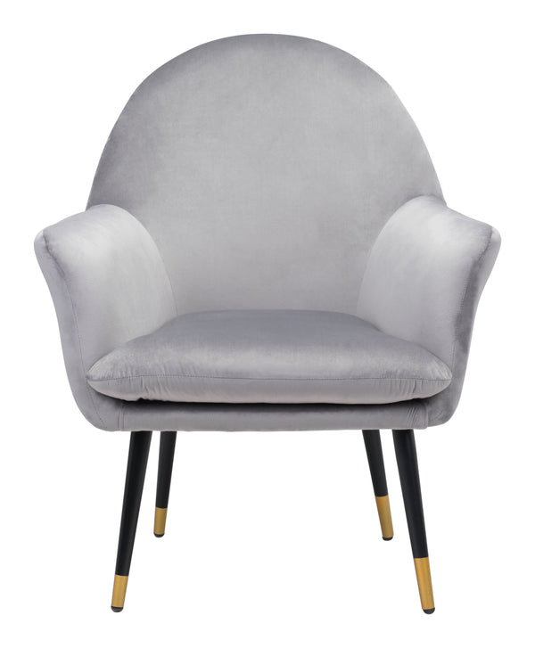 Zuo Modern Alexandria 100% Polyester, Plywood, Steel Modern Commercial Grade Accent Chair Gray, Black, Gold 100% Polyester, Plywood, Steel