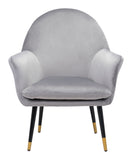 English Elm EE2811 100% Polyester, Plywood, Steel Modern Commercial Grade Accent Chair Gray, Black, Gold 100% Polyester, Plywood, Steel