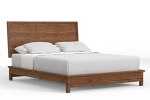 Nova Queen Platform Bed in Honey Maple - Elegant Mahogany Design with 12 Support Slats, No Box Spring Needed