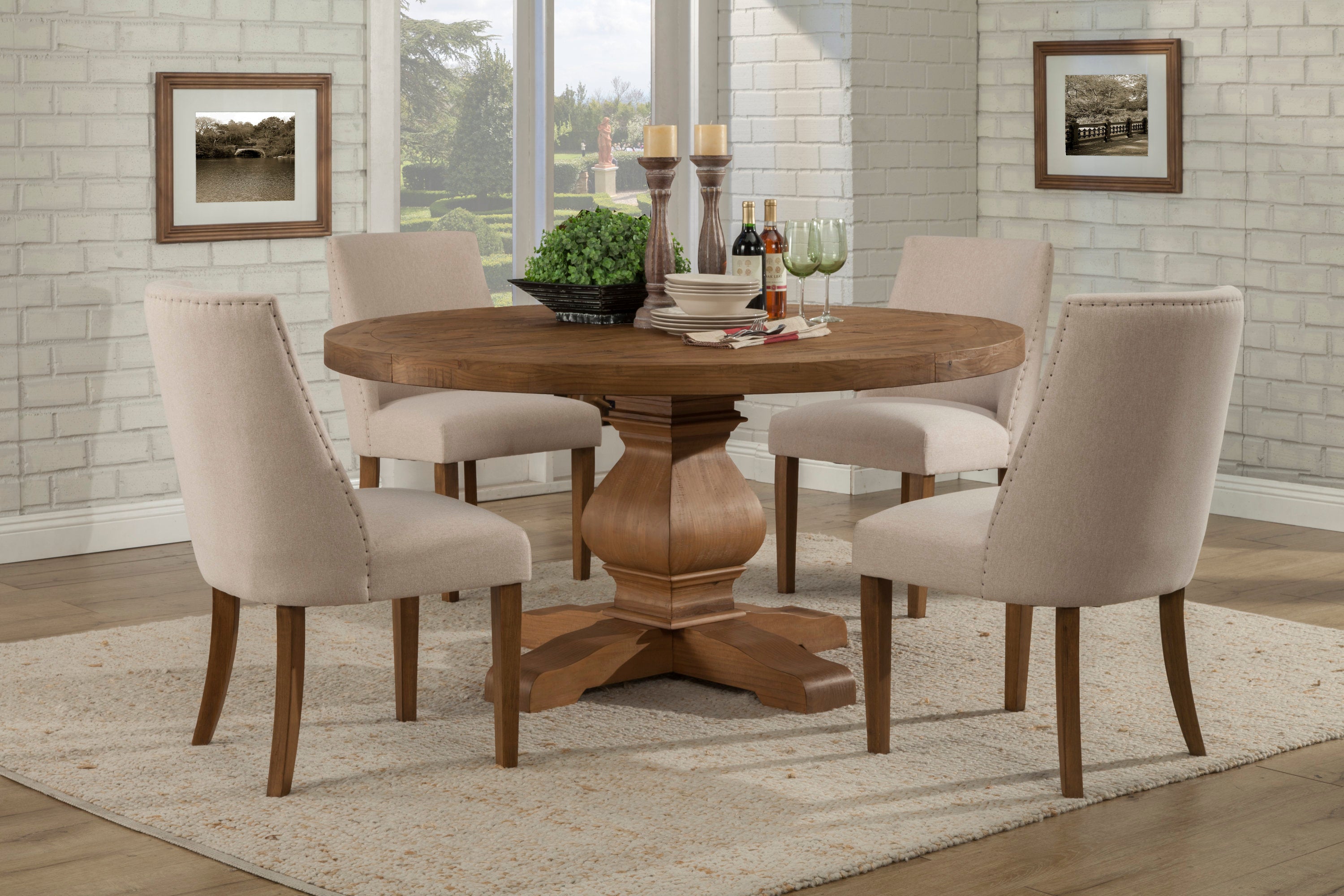 Alpine Furniture Kensington Set of 2 Upholstered Dining Chairs - Thumbnail 2