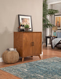 Alpine Furniture Flynn Small Bar Cabinet, Acorn 966-17 Acorn Mahogany Solids & Okoume Veneer 32 x 19 x 36