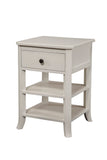 Alpine Furniture Baker 1 Drawer Nightstand w/2 Shelves, White 977-W-02 White Mahogany Solids & Veneer 18 x 18 x 26
