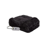 Malea Heated Transitional 100% Polyester Shaggy Fur Heated Throw Black 50x60''